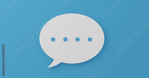 message bubble icon 3d rendered
