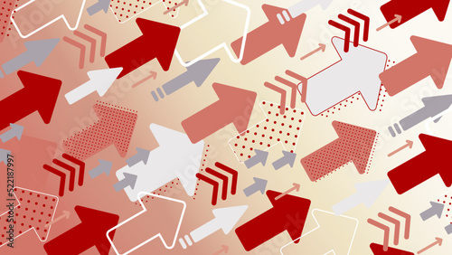 上昇する矢印の背景・赤2