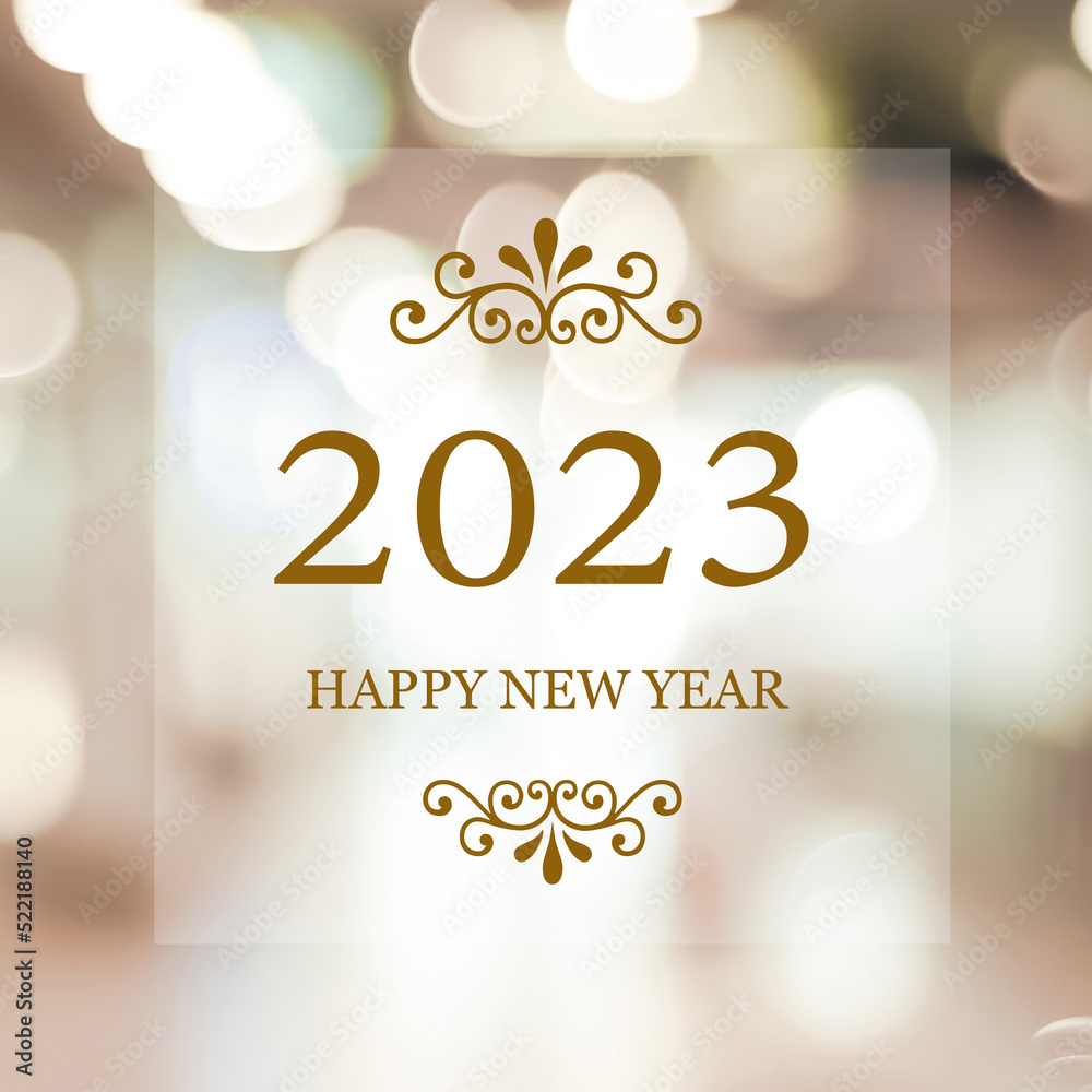 Obraz premium 2023 resolution on blank notebook paper on wood background, 2023 new year mock up, template, flat lay