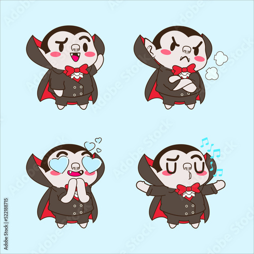 cute little vampire vector set