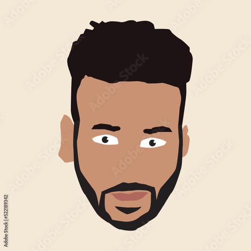 portrait of a person's male head avatar cheerful confident vector illustration
