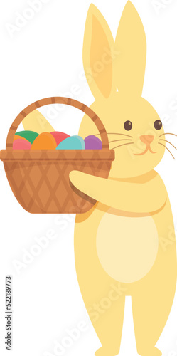 Easter egg basket icon cartoon vector. Animal card. Spring hunt