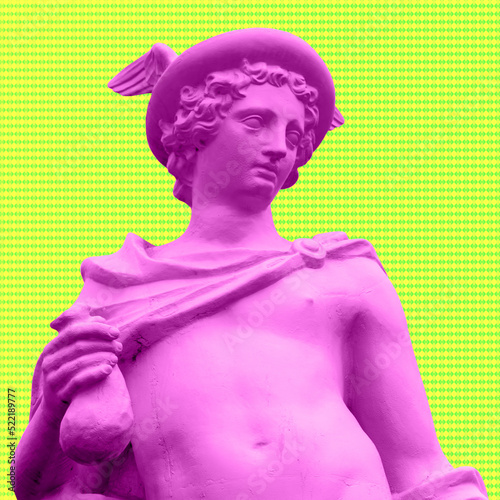 Hermès, or Mercury God Zeus Son Roman Statute New 2022 3d rendered illustration