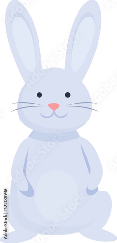Grey rabbit icon cartoon vector. Cute bunny. Card animal
