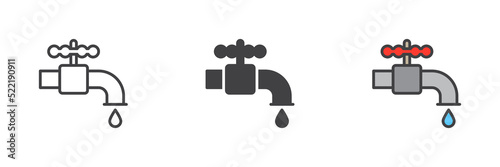 Water tap and drop icon