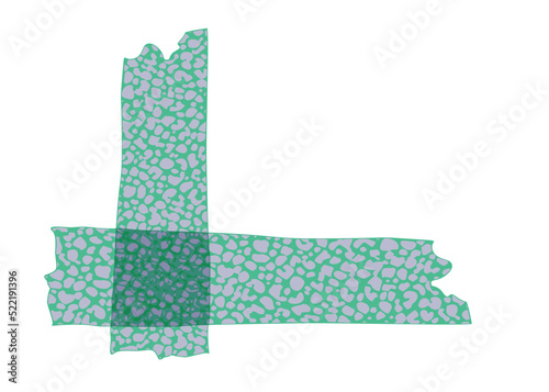 washi tape with wild print. colored patterned washi tape isolated on a white background.