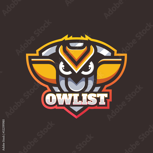 Fototapeta Naklejka Na Ścianę i Meble -  Vector Logo Illustration Owl E Sport And Sport Style.