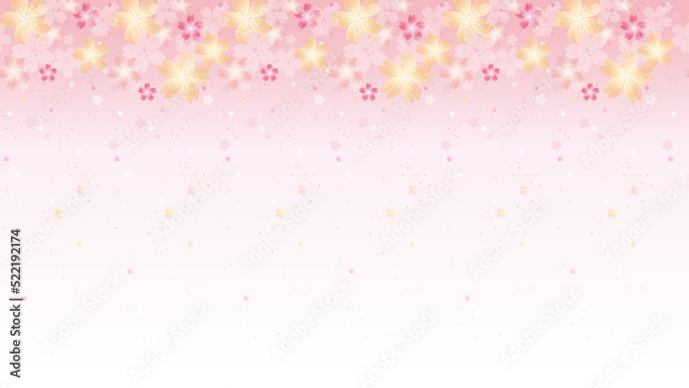 桜の和風なエンドレス背景用壁紙（ピンクグラデ）
