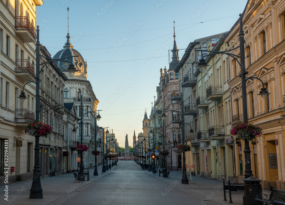 Piotrkowska Street in Lodz, Poland