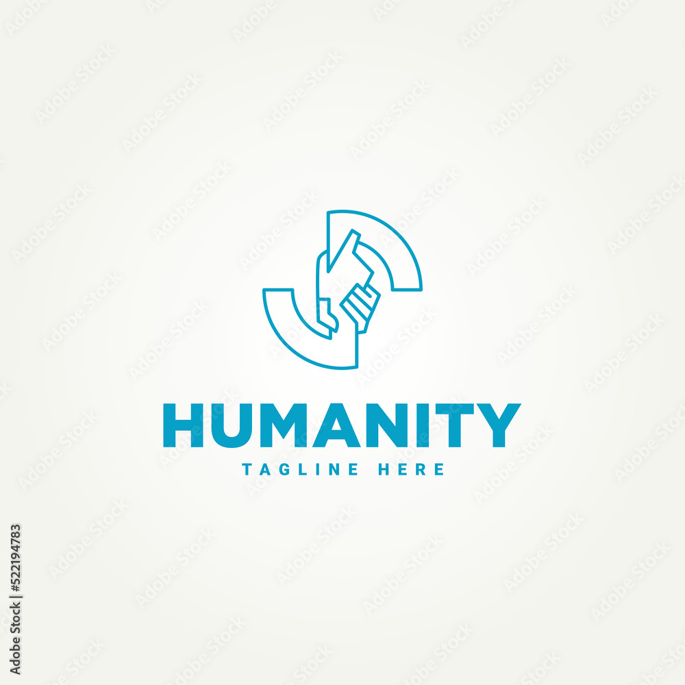 minimalist helping hand care line art icon logo template vector illustration design. simple humanity, charity, people care logo concept minimalist helping hand care line art icon logo template vector illustration design. simple humanity, charity, people care logo concept