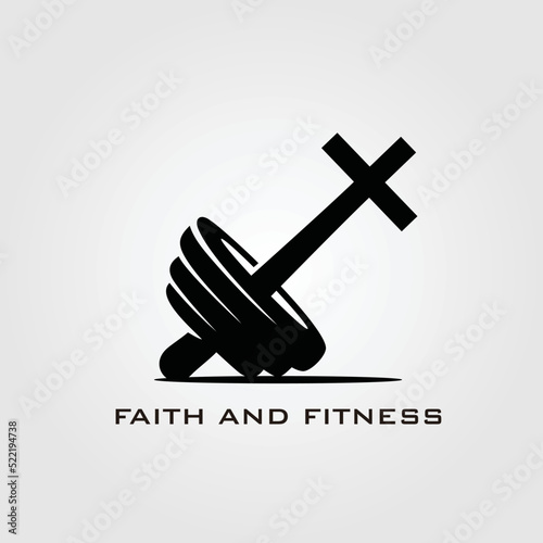 Faith and fitness logo  concept illustration 