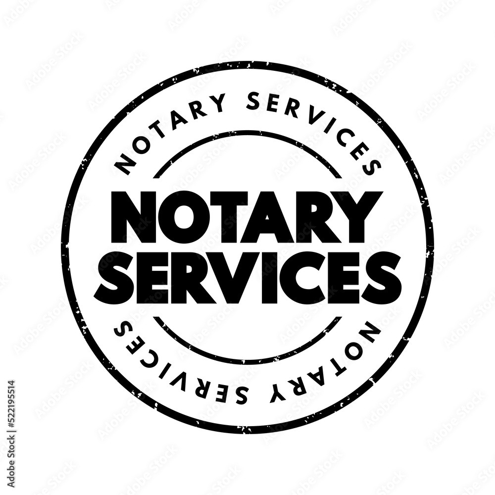 Notary Services text stamp, concept background