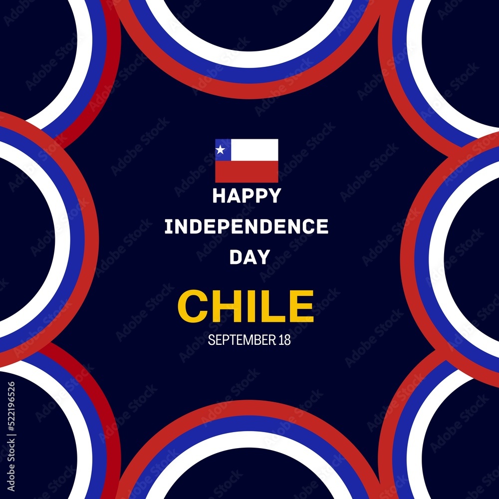 September 18th Happy Independence Day of Chile poster design with ...