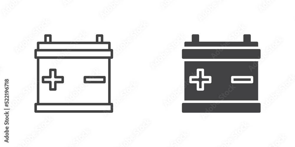 Automotive battery icon Automotive battery icon
