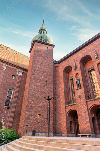 Photography Stockholm City Hall, Swedish: Stadshuset, stands on the eastern tip of Kungsholm