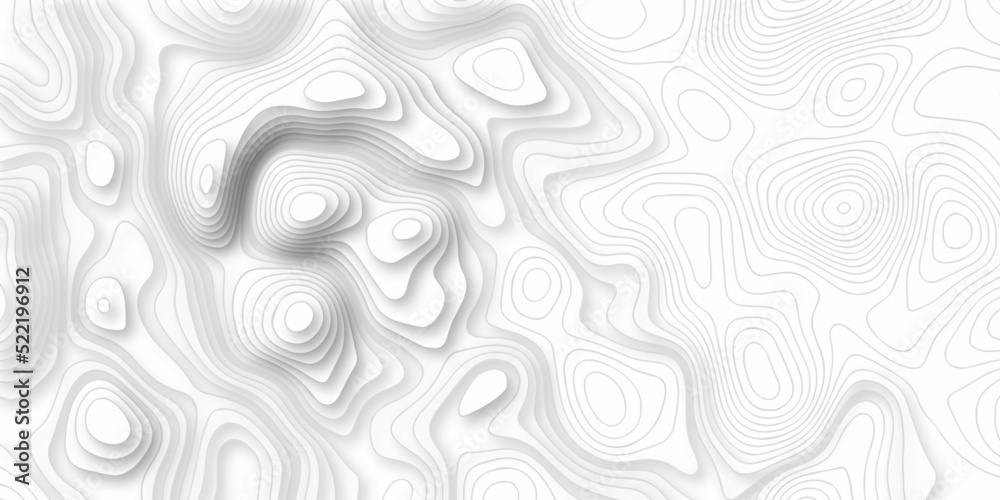 White wave paper curved reliefs maunt map abstract background, Abstract topographic contours map background, Topography map background. Vector geographic contour map.