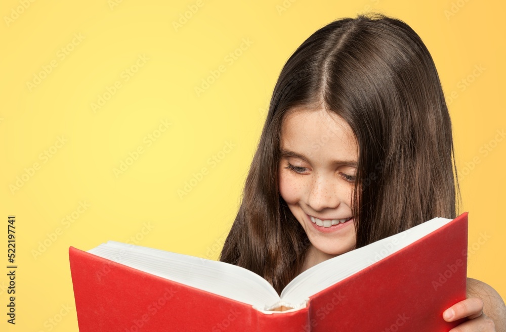 Small child reading a book. Learning concept, back to school, education Small child reading a book. Learning concept, back to school, education