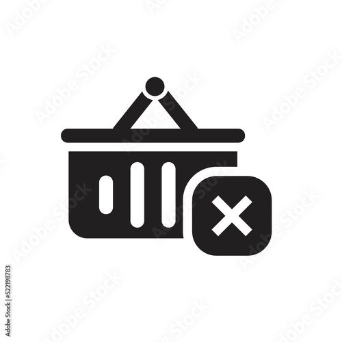 Remove from Shopping cart icon. Supermarket cart symbol. Online shop icon. vector illustration