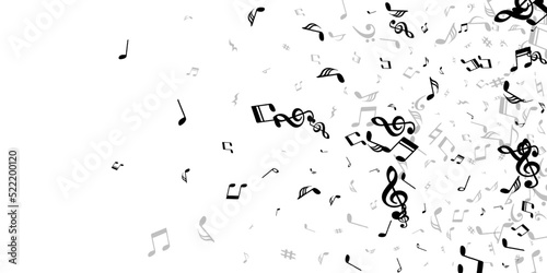 Musical notes cartoon vector pattern. Melody