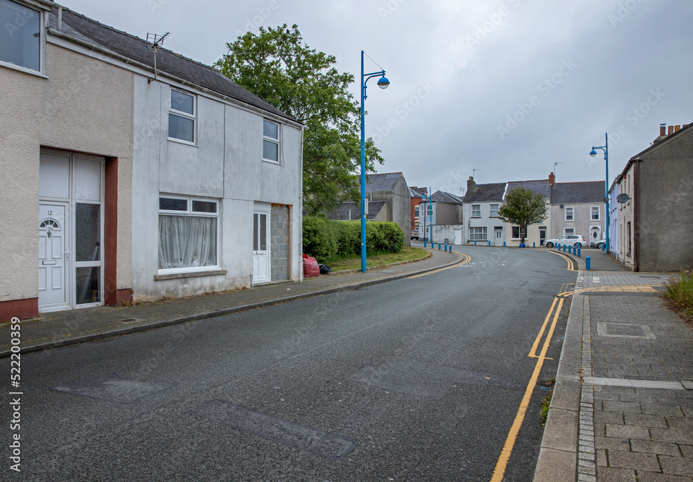 Street, houses, Dyfed county, Pembroke, Wales, UK, England, Great Brittain,