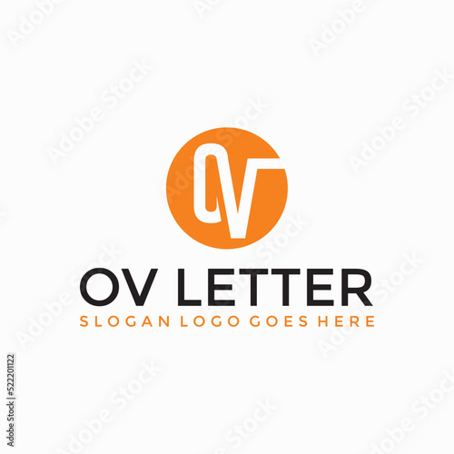 OV Letter circle logo vector image © Jozjozan Std.