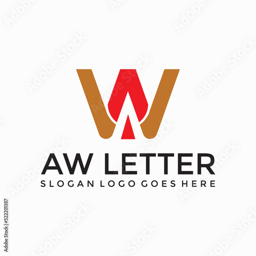 AW WA letter logo vector image