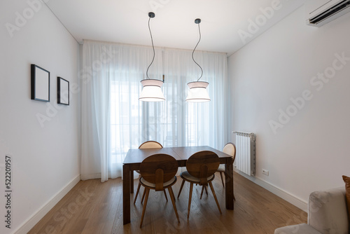 Dining room interior in a modern new apartment