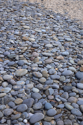 Pebbles at Telpyn beach, Wales, england, UK, united kingdom. Coast, sea, beach, 
