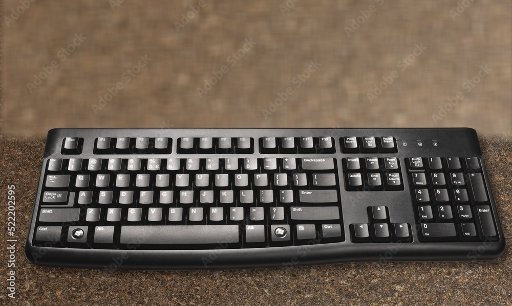 Computer Keyboard on empty desk background Computer Keyboard on empty desk background