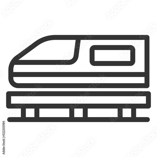 High-speed magnetic levitation train - background, white, web, illustration, symbol, sign, icon, outline