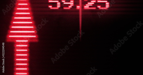 Image of arrows with numbers on black background