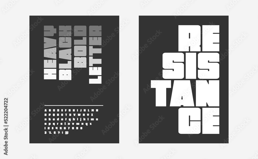 Modern vibe alphabet. Ultra bold stylish font display. Vector illustration