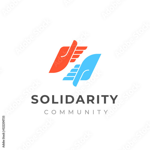 people care and solidarity logo design. Hand care logo