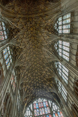 ceiling, cathedral church of st peter and the holy and indivisible trinity, interior, engeland, gloucester cathedral, gloucestershire, glouchester, uk, great brittain, 