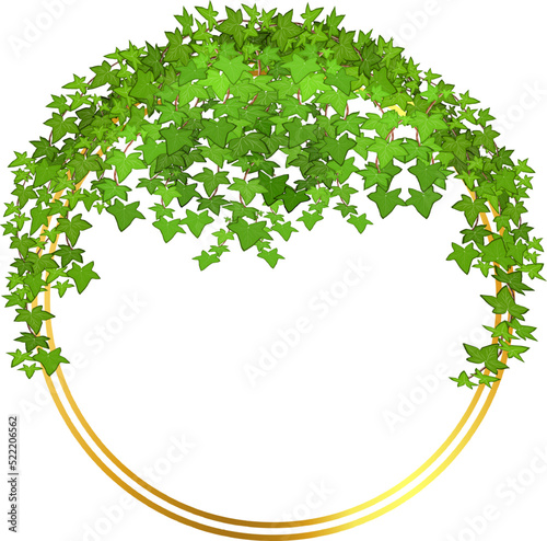 Abstract invitation design with leaves, tvigs and geometric frame.Golden frame with green branch.Herbal minimalistic vector frame.Greenery wedding square invitation.