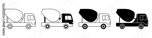 Concrete mixer icon vector. Construction illustration sign. shipping symbol or logo.
