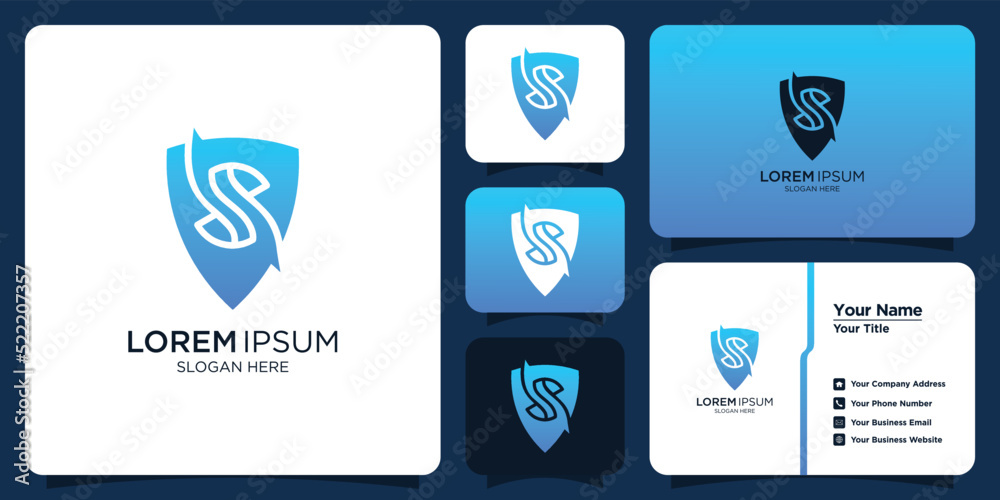 technology letter S design logo and business card technology letter S design logo and business card
