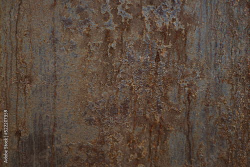 Background, rusty metal texture. Backdrop for design. Horizontal image.
