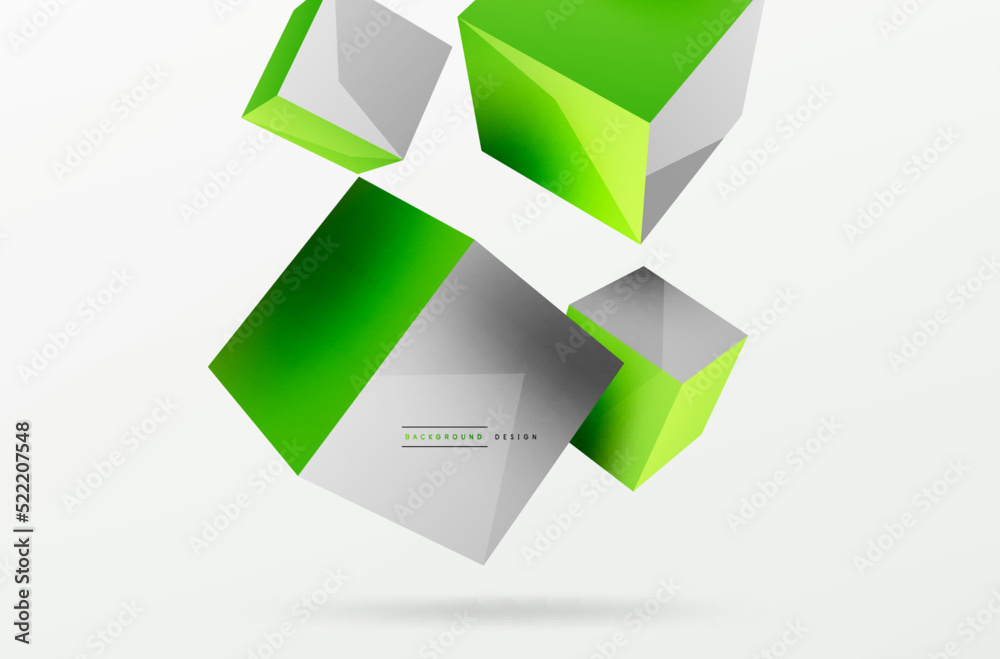 3d vector abstract background. Flying cubes composition. Trendy techno business template for wallpaper, banner, background or landing 3d vector abstract background. Flying cubes composition. Trendy techno business template for wallpaper, banner, background or landing