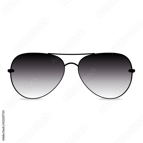 Black sunglasses isolated on white. Vector illustration
