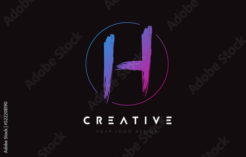 Free Download Creative Colorful H Brush Letter Logo Design. Artistic Handwritten Letters Logo Concept. - GFXLoad