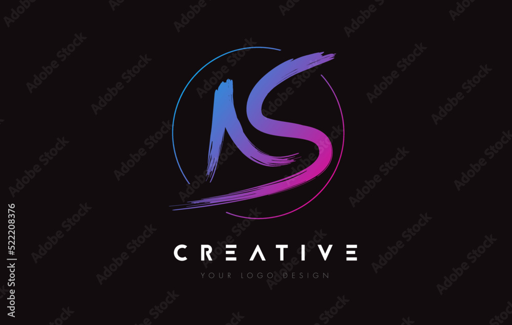 Creative Colorful AS Brush Letter Logo Design. Artistic Handwritten Letters Logo Concept. Creative Colorful AS Brush Letter Logo Design. Artistic Handwritten Letters Logo Concept.