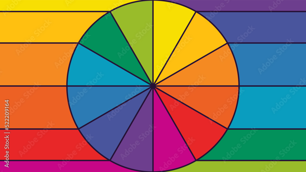 Fototapeta premium Banner with color circle. Creative color palette.