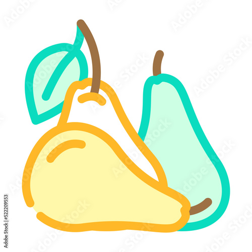 pear ripe fresh color icon vector. pear ripe fresh sign. isolated symbol illustration