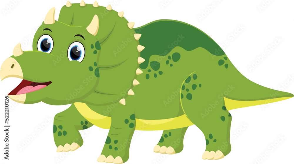 Fototapeta premium Triceratops dinosaur cartoon isolated on white background