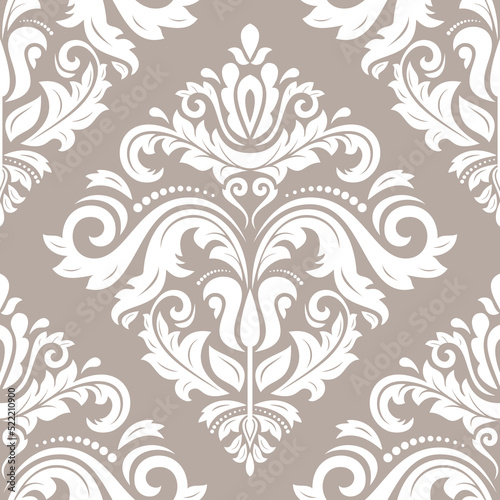 Classic seamless pattern. Damask orient white ornament. Classic vintage background. Orient ornament for fabric, wallpaper and packaging