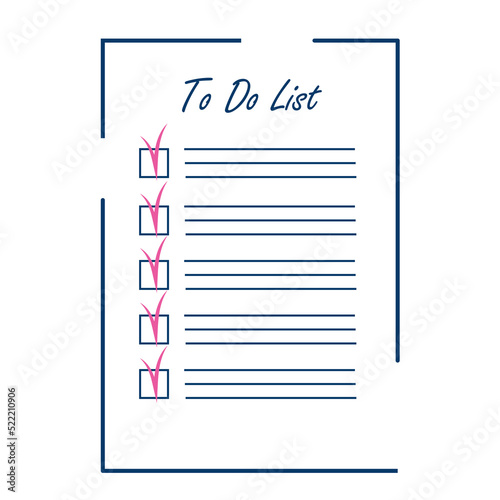 To do list on the table. Planning and organization of work. Vector illustration in flat cartoon style.