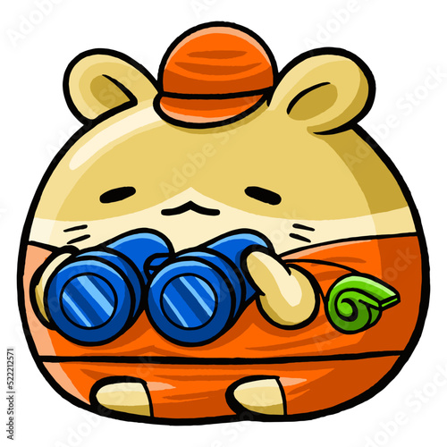 Cute Hamster Lifeguard Cartoon Style