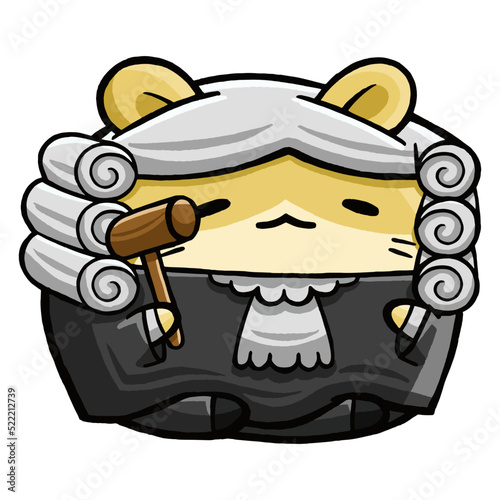 Cute Hamster Judge Cartoon Style