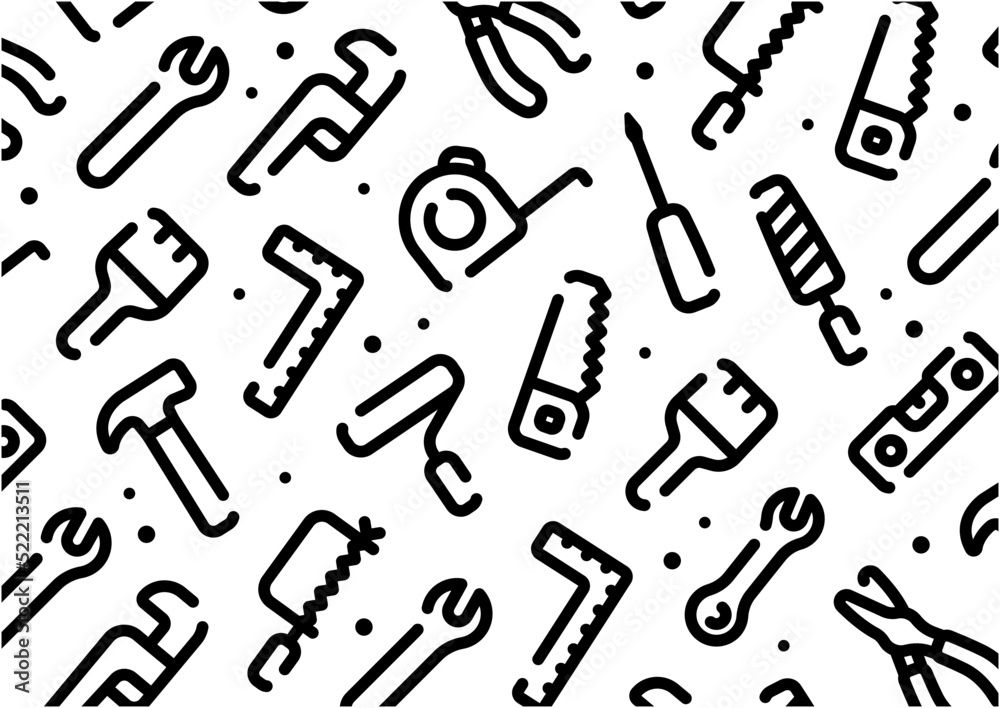 Tool icon pattern background for graphic design.A-size horizontal. Tool icon pattern background for graphic design.A-size horizontal.